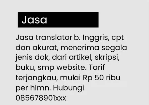 Contoh iklan baris penawaran jasa